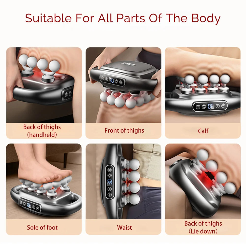 16-Head Fascia Massage Gun – High-Frequency Deep Tissue Muscle Massager for Back, Neck, Shoulders & Waist