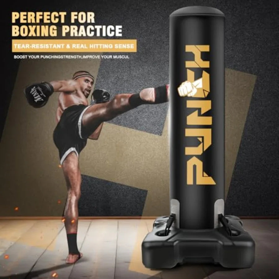 Freestanding Inflatable Punching Bag with Stand – Home Boxing & Martial Arts Training Equipment