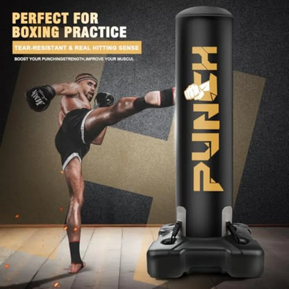 Freestanding Inflatable Punching Bag with Stand – Home Boxing & Martial Arts Training Equipment