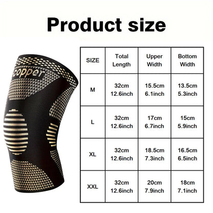 2-Pack Copper Knee Support Braces – Breathable Compression Sleeves for Running, Basketball & Fitness