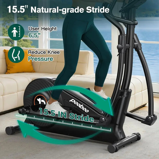 Home Elliptical Exercise Machine – Hyper-Quiet Magnetic Resistance with LCD Monitor