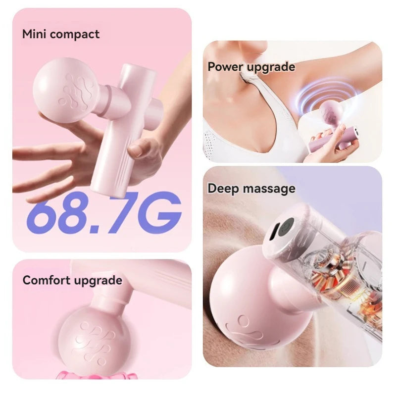 Mini USB Massage Gun – Portable Deep Tissue Muscle Massager for Recovery & Pain Relief