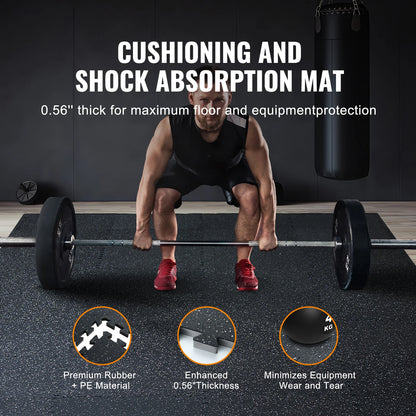 SucceBuy Interlocking Gym Floor Mats (0.56" EVA Foam & Rubber Top)