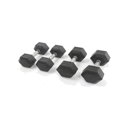 Hex Dumbbells Set with Dumbbell Rack, Rubber Coated for Weightlifting and Home Gym