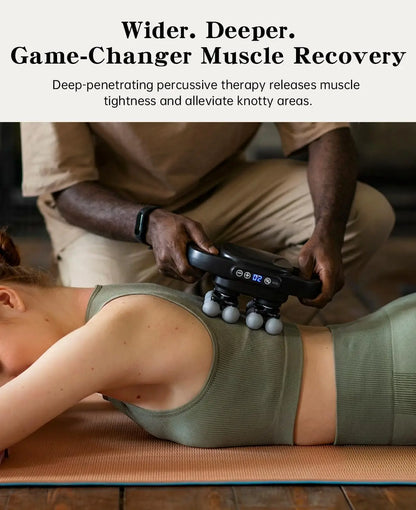 16 Head Massage Gun Deep Tissue, Back Massager for Athletes Pain Relief, Multi Head Massage Gun with 3 Modes 30 Intensities